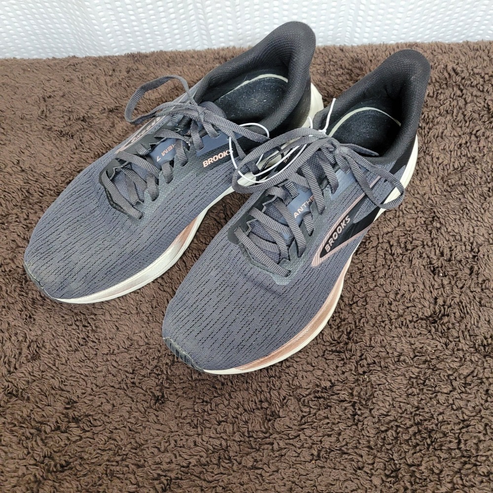 Brooks Anthem 4 Womens Running Shoes Grey Black Rose Gold 1204231B068 Size 10